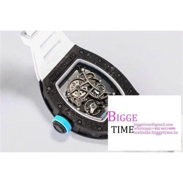 RM055 Real NTPT Skeleton Dial Blue Crown White Rubber Strap BBRF RMUL2 - Image 9