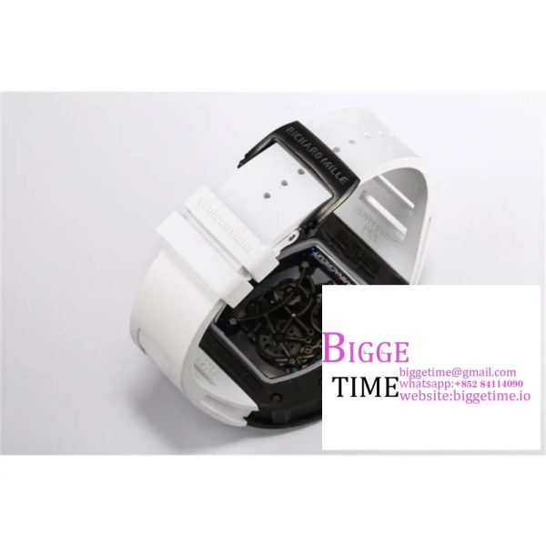 RM055 Real NTPT Skeleton Dial Blue Crown White Rubber Strap BBRF RMUL2 - Image 8
