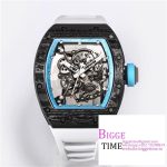 RM055 Real NTPT Skeleton Dial Blue Crown White Rubber Strap BBRF RMUL2