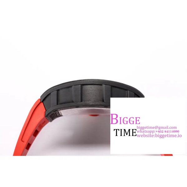 RM055 Real NTPT Skeleton Dial Red Crown Red Rubber Strap BBRF RMUL2 - Image 6