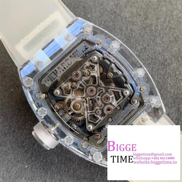 RM056 Transparent Tourbillon Skeleton Dial Transparent Rubber Strap EURF Tourb - Image 3