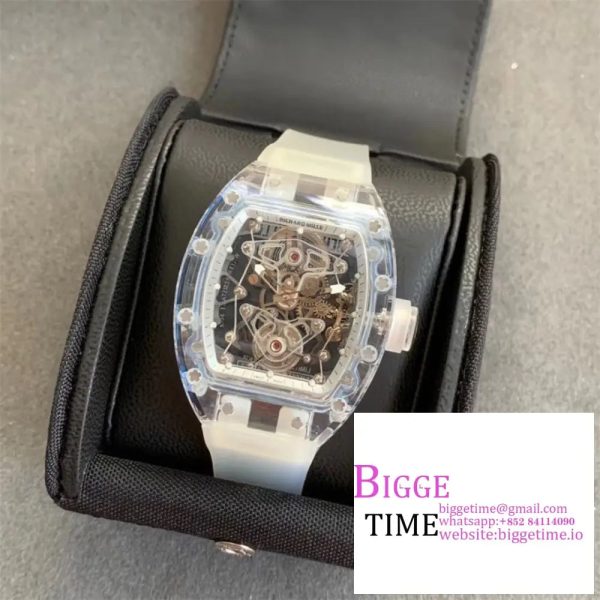 RM056 Transparent Tourbillon Skeleton Dial Transparent Rubber Strap EURF Tourb - Image 2