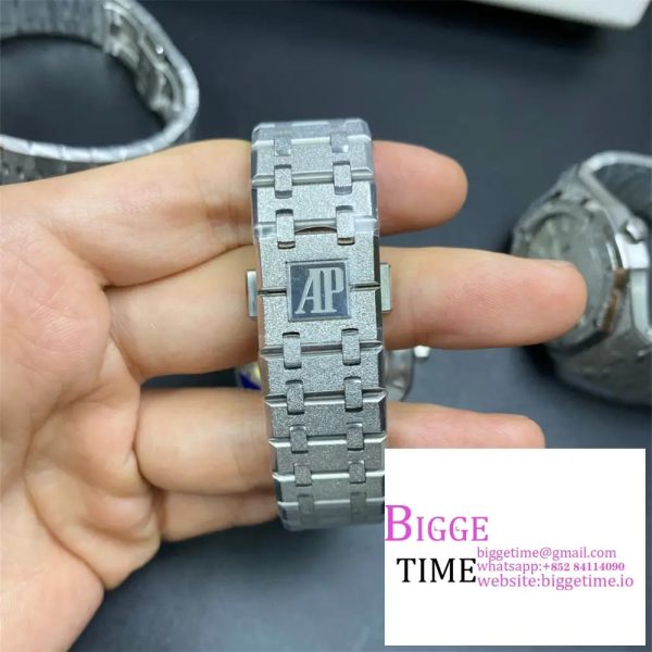 Royal Oak 15500 41mm Frosted SS/SS Black Dial APSF A4302 - Image 6