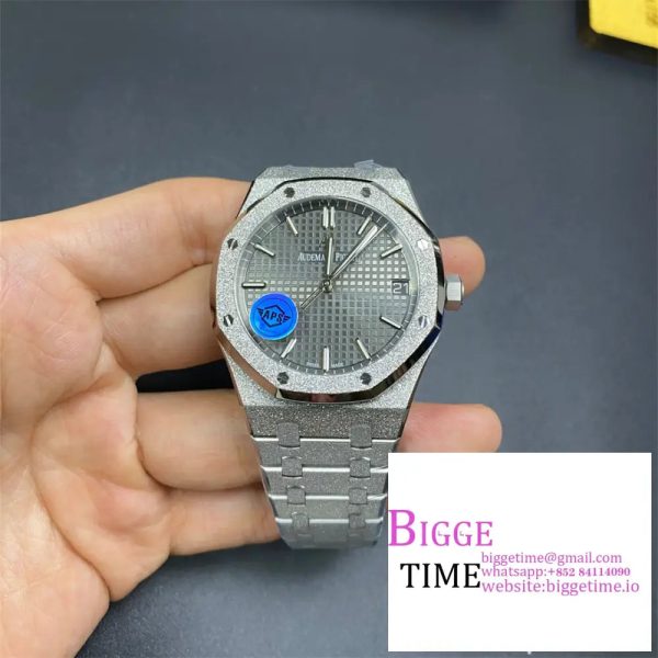 Royal Oak 15500 41mm Frosted SS/SS Grey Dial APSF A4302 - Image 5