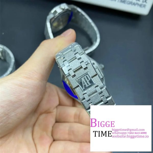 Royal Oak 15500 41mm Frosted SS/SS White Dial APSF A4302 - Image 7