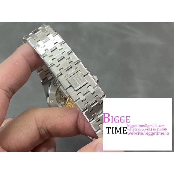 Royal Oak 37mm 15450 SS APSF 1:1 Best Edition Blue Textured Dial on SS Bracelet A3120 - Image 8
