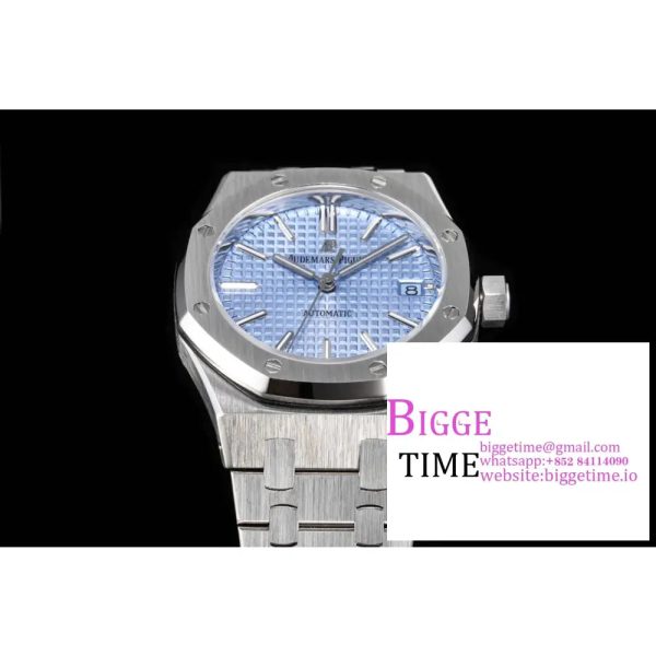 Royal Oak 37mm 15450 SS APSF 1:1 Best Edition Blue Textured Dial on SS Bracelet A3120 - Image 5