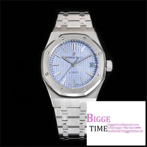 Royal Oak 37mm 15450 SS APSF 1:1 Best Edition Blue Textured Dial on SS Bracelet A3120