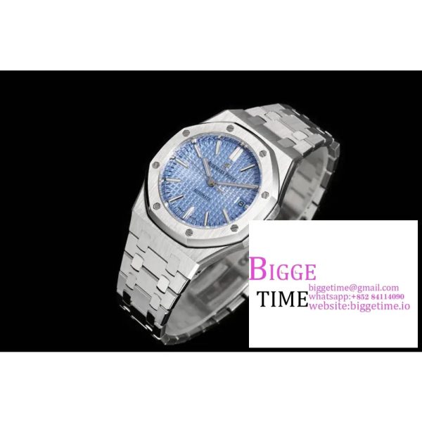 Royal Oak 37mm 15450 SS APSF 1:1 Best Edition Blue Textured Dial on SS Bracelet A3120 - Image 2