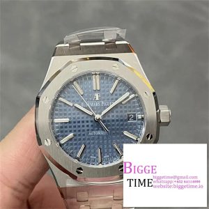 Royal Oak 37mm 15450 SS APSF 1:1 Best Edition Blue Textured Dial on SS Bracelet A3120
