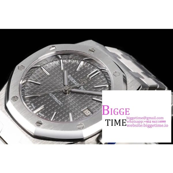 Royal Oak 37mm 15450 SS APSF 1:1 Best Edition Gray Textured Dial on SS Bracelet A3120 - Image 3