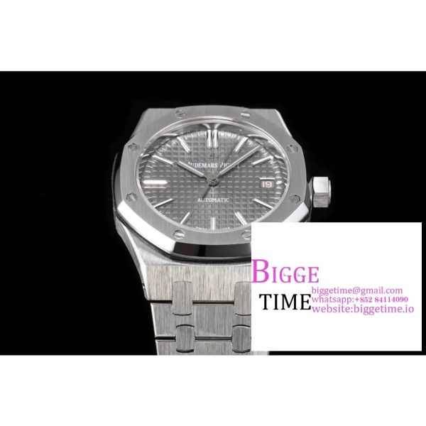 Royal Oak 37mm 15450 SS APSF 1:1 Best Edition Gray Textured Dial on SS Bracelet A3120 - Image 2