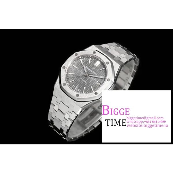 Royal Oak 37mm 15450 SS APSF 1:1 Best Edition Gray Textured Dial on SS Bracelet A3120 - Image 4
