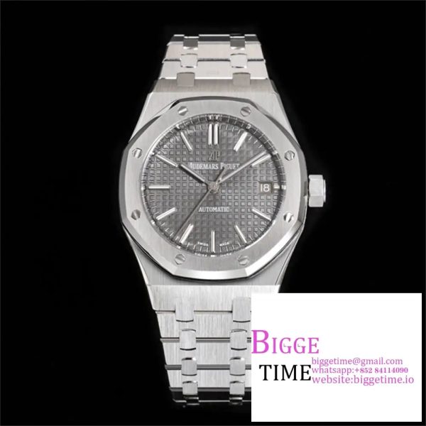 Royal Oak 37mm 15450 SS APSF 1:1 Best Edition Gray Textured Dial on SS Bracelet A3120
