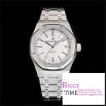Royal Oak 37mm 15450 SS APSF 1:1 Best Edition White Textured Dial on SS Bracelet A3120