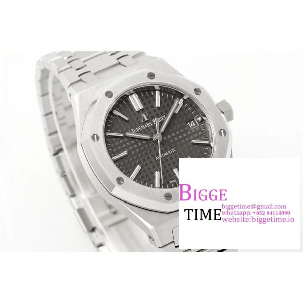 Royal Oak 37mm 15450 SS ZF 1:1 Best Edition Gray Textured Dial on SS Bracelet SA3120 - Image 2