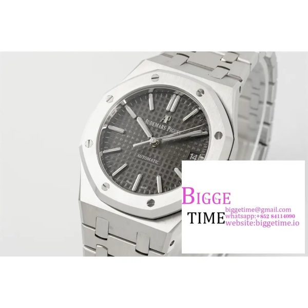 Royal Oak 37mm 15450 SS ZF 1:1 Best Edition Gray Textured Dial on SS Bracelet SA3120 - Image 3