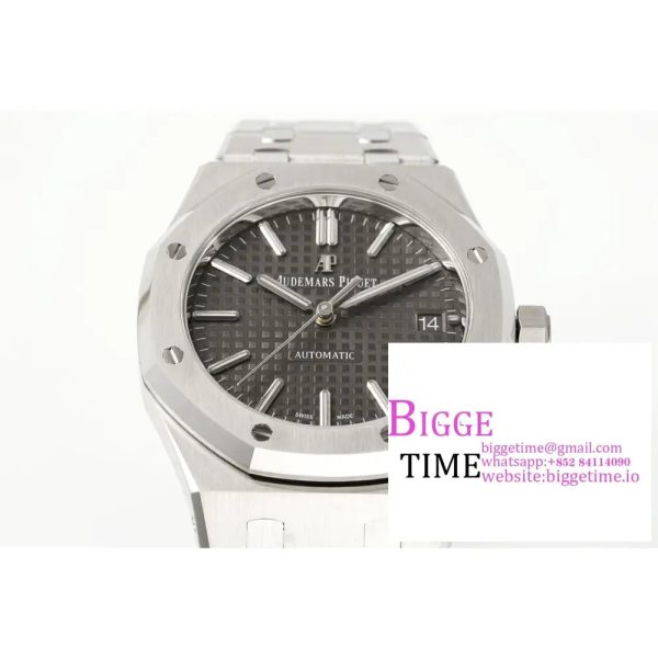 Royal Oak 37mm 15450 SS ZF 1:1 Best Edition Gray Textured Dial on SS Bracelet SA3120 - Image 4
