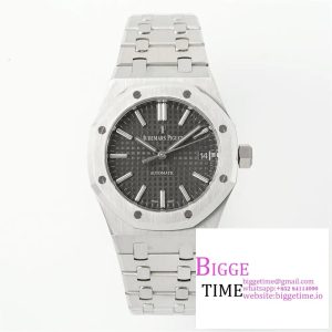 Royal Oak 37mm 15450 SS ZF 1:1 Best Edition Gray Textured Dial on SS Bracelet SA3120
