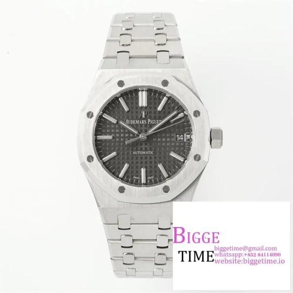 Royal Oak 37mm 15450 SS ZF 1:1 Best Edition Gray Textured Dial on SS Bracelet SA3120