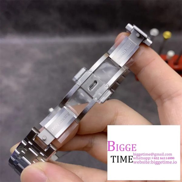 Royal Oak 37mm 15451 SS APSF 1:1 Best Edition White Textured Dial on SS Bracelet SA3120 - Image 6