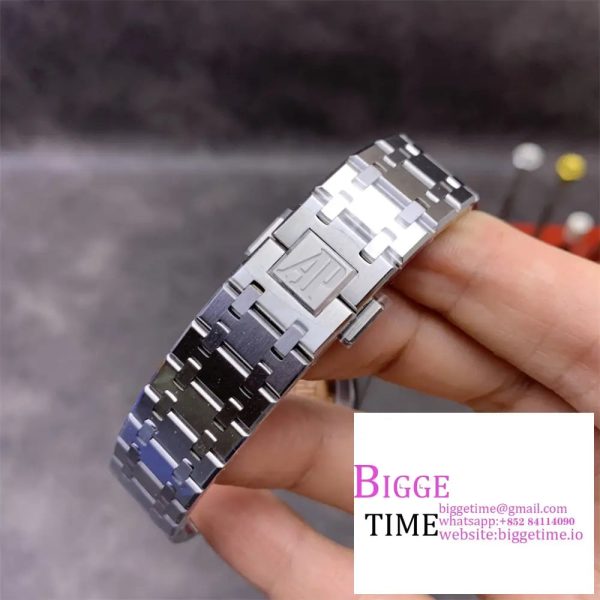 Royal Oak 37mm 15451 SS APSF 1:1 Best Edition White Textured Dial on SS Bracelet SA3120 - Image 7
