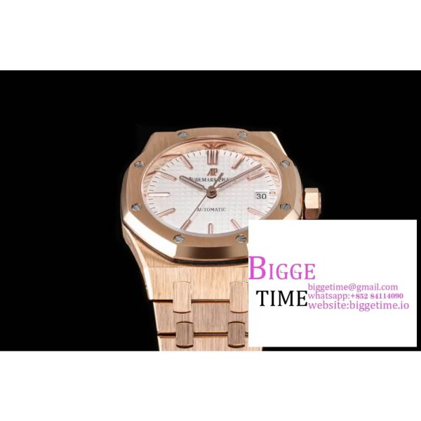 Royal Oak 37mm 15454 Frosted RG APSF 1:1 Best Edition White Textured Dial on Frosted RG Bracelet SA3120 - Image 5