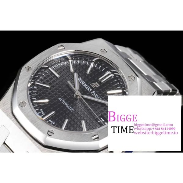 Royal Oak 37mm 15454 Frosted SS APSF 1:1 Best Edition Black Textured Dial on Frosted SS Bracelet SA3120 - Image 3