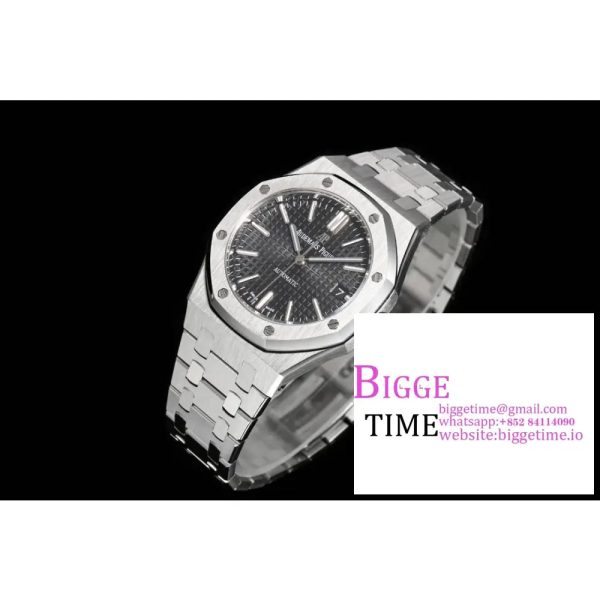Royal Oak 37mm 15454 Frosted SS APSF 1:1 Best Edition Black Textured Dial on Frosted SS Bracelet SA3120 - Image 5