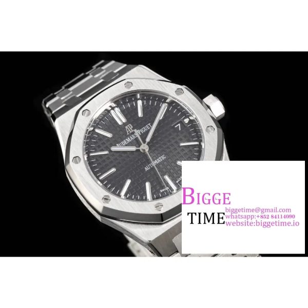 Royal Oak 37mm 15454 Frosted SS APSF 1:1 Best Edition Black Textured Dial on Frosted SS Bracelet SA3120 - Image 2