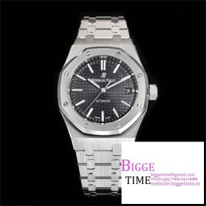 Royal Oak 37mm 15454 Frosted SS APSF 1:1 Best Edition Black Textured Dial on Frosted SS Bracelet SA3120