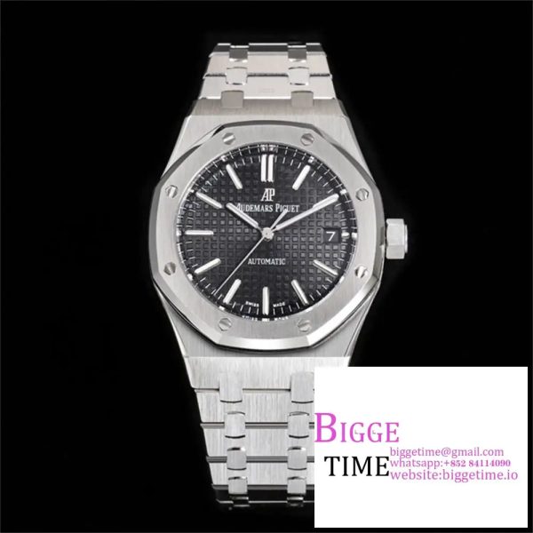Royal Oak 37mm 15454 Frosted SS APSF 1:1 Best Edition Black Textured Dial on Frosted SS Bracelet SA3120