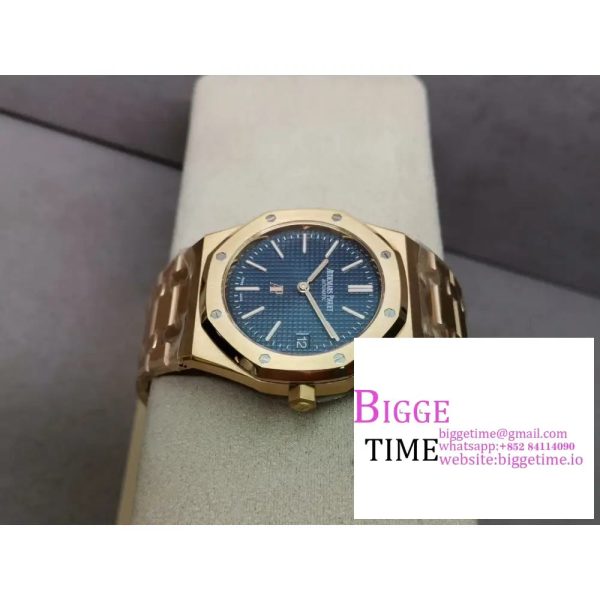 Royal Oak 39mm 15202 RG ZF 1:1 Best Edition Blue Textured Dial on RG Bracelet A2121 - Image 4