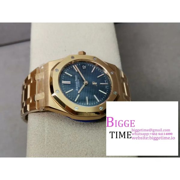 Royal Oak 39mm 15202 RG ZF 1:1 Best Edition Blue Textured Dial on RG Bracelet A2121 - Image 6