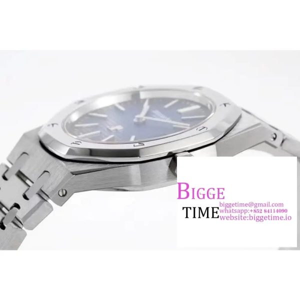 Royal Oak 39mm 15202IP Titanium ZF 1:1 Best Edition Gradient Blue Textured Dial on SS Bracelet A2121 V2 - Image 7