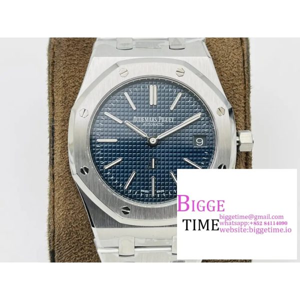 Royal Oak 39mm 16202 "50th Anniversary" SS ZF 1:1 Best Edition Blue Textured Dial on SS Bracelet A7121 - Image 2