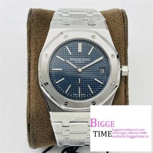 Royal Oak 39mm 16202 "50th Anniversary" SS ZF 1:1 Best Edition Blue Textured Dial on SS Bracelet A7121
