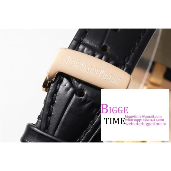 Royal Oak 41mm 15400 RG APSF 1:1 Best Edition Black Dial on Black Leather Strap SA3120  V4 (Tungsten Heavy Version) - Image 8