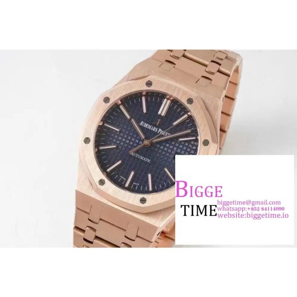 Royal Oak 41mm 15400 RG ZF 1:1 Best Edition Black Textured Dial on RG Bracelet SA3120 - Image 2