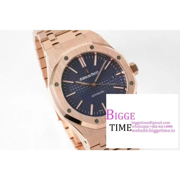 Royal Oak 41mm 15400 RG ZF 1:1 Best Edition Black Textured Dial on RG Bracelet SA3120 - Image 3
