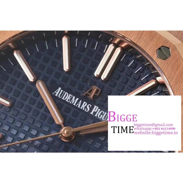 Royal Oak 41mm 15400 RG ZF 1:1 Best Edition Black Textured Dial on RG Bracelet SA3120 - Image 5