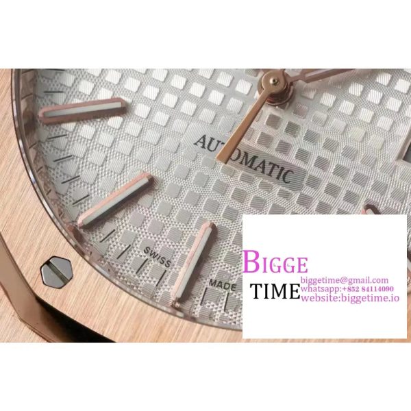 Royal Oak 41mm 15400 RG ZF 1:1 Best Edition White Textured Dial on RG Bracelet SA3120 - Image 4