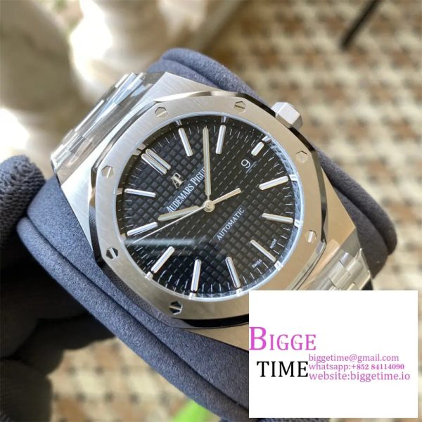Royal Oak 41mm 15400 SS APSF 1:1 Best Edition Black Textured Dial on SS Bracelet A3120 - Image 4