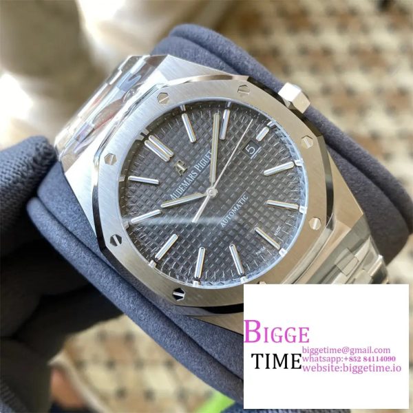 Royal Oak 41mm 15400 SS APSF 1:1 Best Edition Gray Textured Dial on SS Bracelet A3120 - Image 3