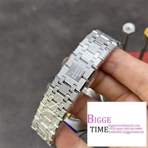 Royal Oak 41mm 15400 SS APSF 1:1 Best Edition Gray Textured Dial on SS Bracelet A3120 - Image 4