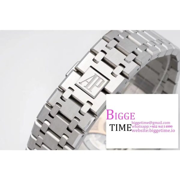 Royal Oak 41mm 15400 SS ZF 1:1 Best Edition Black Textured Dial on SS Bracelet A3120 (Free Box) - Image 6