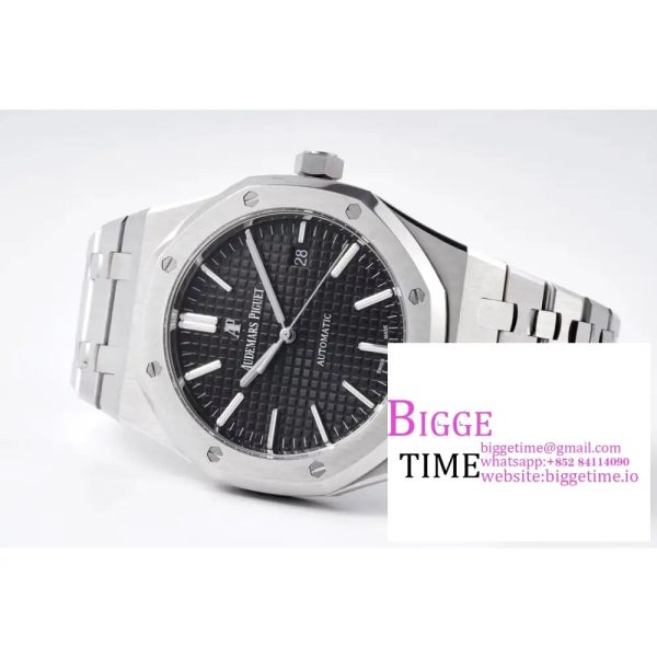 Royal Oak 41mm 15400 SS ZF 1:1 Best Edition Black Textured Dial on SS Bracelet A3120 (Free Box) - Image 4