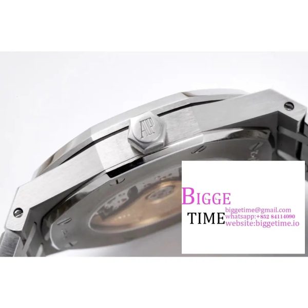 Royal Oak 41mm 15400 SS ZF 1:1 Best Edition Black Textured Dial on SS Bracelet A3120 (Free Box) - Image 7