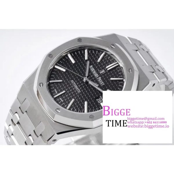 Royal Oak 41mm 15400 SS ZF 1:1 Best Edition Black Textured Dial on SS Bracelet A3120 (Free Box) - Image 3