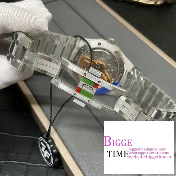 Royal Oak 41mm 15400 SS ZF 1:1 Best Edition Black Textured Dial on SS Bracelet SA3120 - Image 8